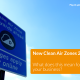 Clean Air Zone road sign with clear blue sky on background. Orange text box reads 'New Clean Air Zones 2022. What does this mean for your fleet?'