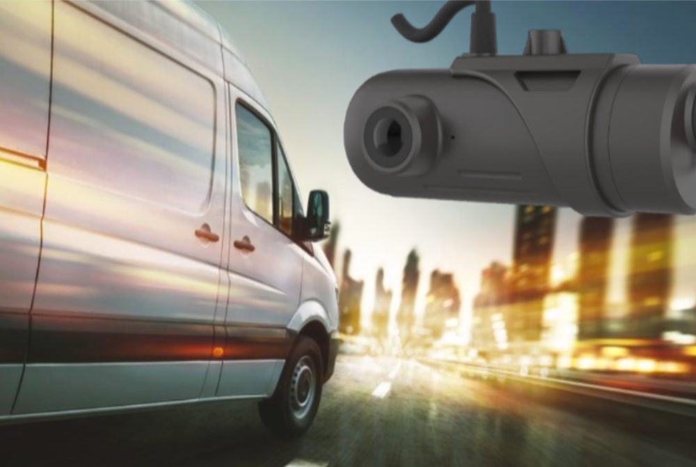 new Pay as you tTrack GPS tracking camera with moving van in city