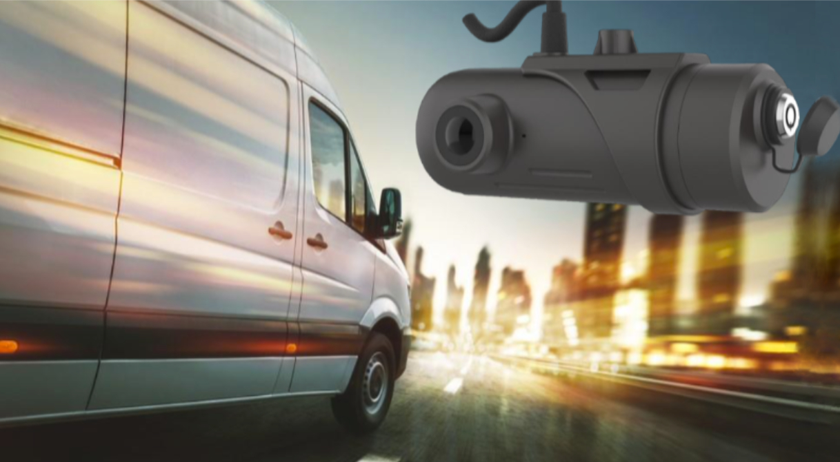 new Pay as you tTrack GPS tracking camera with moving van in city