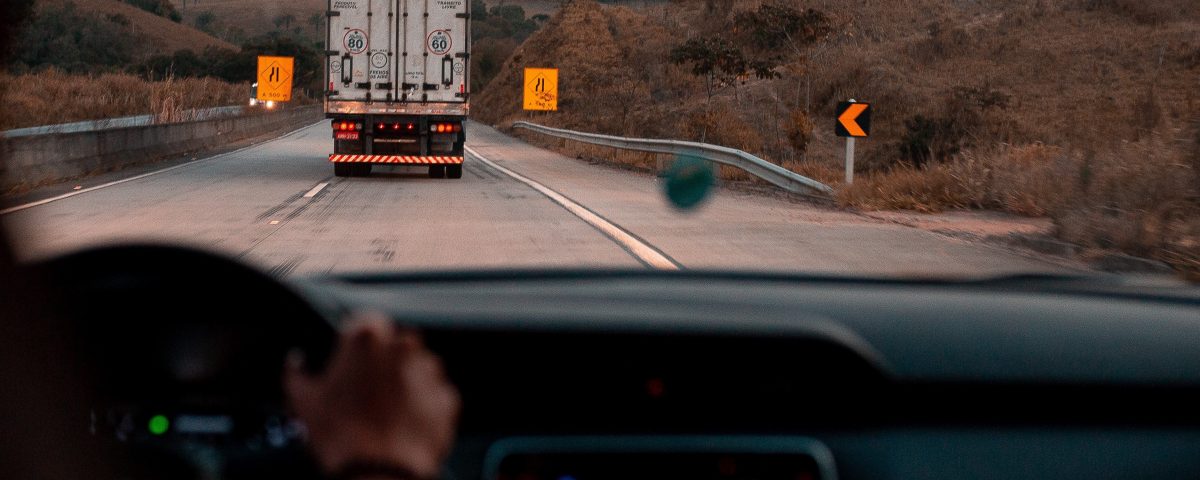 Vehicle behind a truck