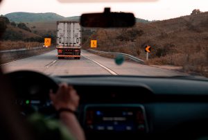 Vehicle behind a truck